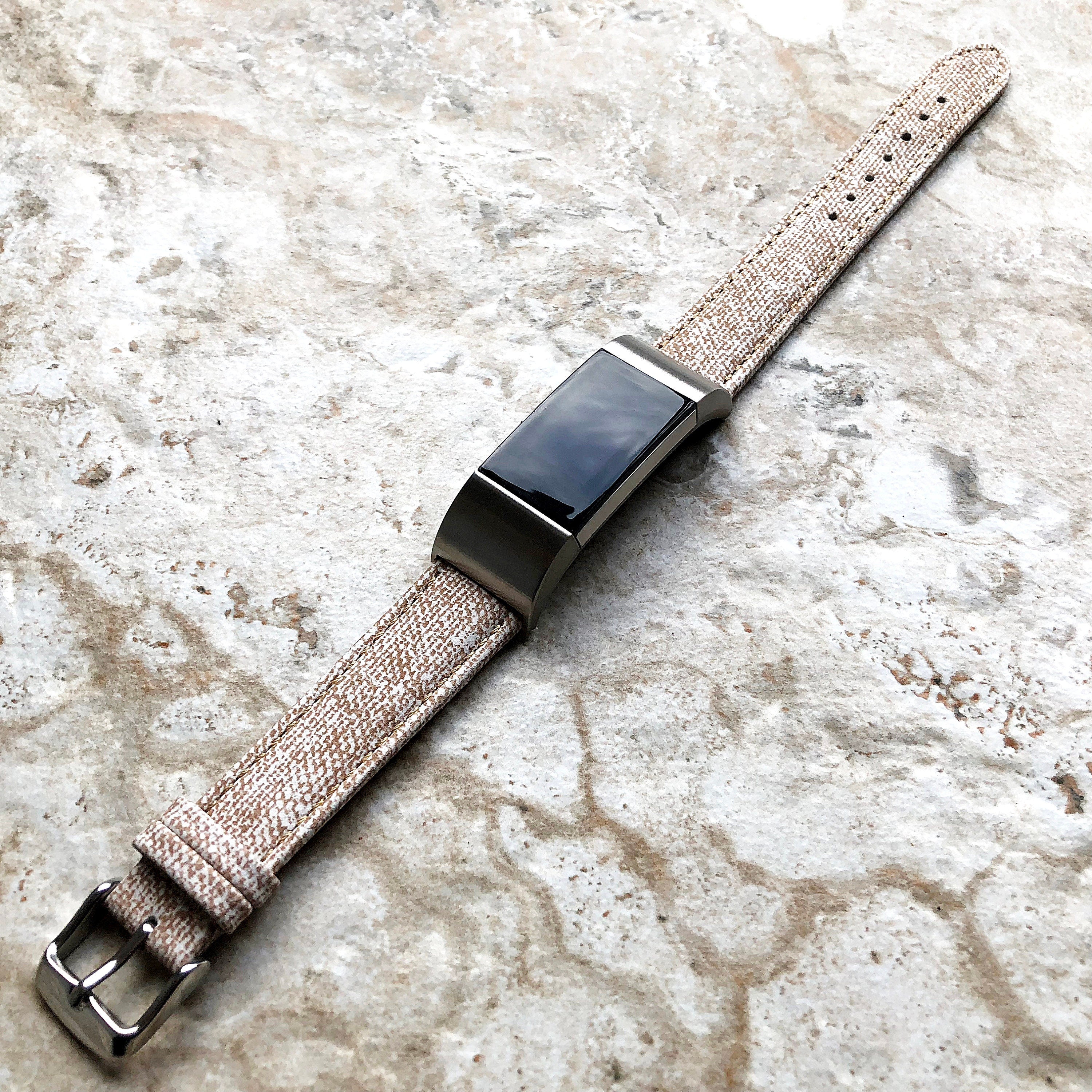 Fitbit Charge 2 JW1-CH2 Soft Leather Jeans Band Strap Compatible with Fitness Tracker Replacement Wristband Bracelet Adapters Quick Release